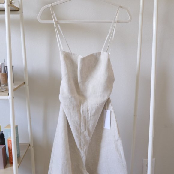 Reformation Huntington open-back jumpsuit oatmeal size 8 NWT - Picture 3 of 6